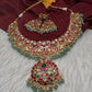 Jadau Kundan Neckline Necklace with Earrings - 
