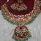 Jadau Kundan Neckline Necklace with Earrings - 