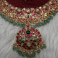 Jadau Kundan Neckline Necklace with Earrings - 