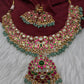 Jadau Kundan Neckline Necklace with Earrings - 
