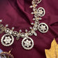 Jadau Kundan Neckline Bottu Necklace with Stud Earrings - 