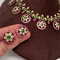 Jadau Kundan Neckline Bottu Necklace with Stud Earrings - 