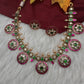Jadau Kundan Neckline Bottu Necklace with Stud Earrings - 