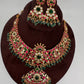 Jadau Kundan Neckline Necklace with Earrings - 