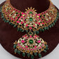 Jadau Kundan Neckline Necklace with Earrings - 