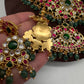 Jadau Kundan Neckline Necklace with Earrings - 