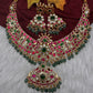 Jadau Kundan Neckline Necklace with Earrings - 