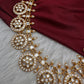 Jadau Kundan White Bottu Short Necklace - 
