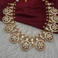 Jadau Kundan White Bottu Short Necklace - 