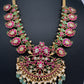 Jadau Kundan Mango Necklace with Green Emerald Beads - 