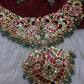 Jadau Kundan Necklace with Earrings - 