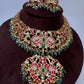 Jadau Kundan Necklace with Earrings - 