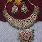 Jadau Kundan Necklace with Earrings - 