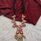 Jadau Kundan Necklace with Black Beads - 