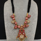 Jadau Kundan Necklace with Black Beads - 