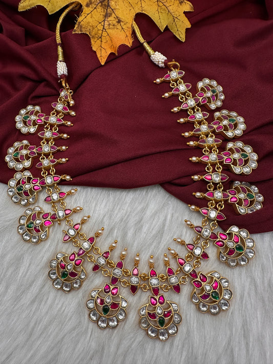 Jadau Kundan Floral Necklace - 