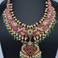 Jadau Kundan Necklace with Emerald Beads - 