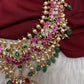 Jadau Kundan Necklace with Emerald Beads - 