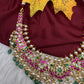 Jadau Kundan Necklace with Emerald Beads - 