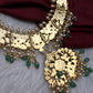Jadau Kundan Necklace with Emerald Beads - 