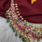 Jadau Kundan Necklace with Emerald Beads - 