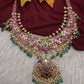 Jadau Kundan Necklace with Emerald Beads - 