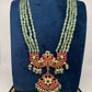 Jadau Kundan Long Rani Haar Necklace with Emerald Beads - 