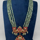Jadau Kundan Long Rani Haar Necklace with Emerald Beads - 
