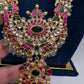Jadau Kundan Long Rani Haar Necklace with Emerald Beads and Pearls - 