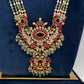 Jadau Kundan Long Rani Haar Necklace with Emerald Beads and Pearls - 