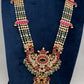 Jadau Kundan Long Rani Haar Necklace with Emerald Beads and Pearls - 