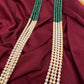 Jadau Kundan Long Rani Haar Necklace with Emerald Beads and Pearls - 