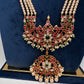 Jadau Kundan Long Rani Haar Necklace with Emerald Beads and Pearls - 