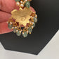 Jadau Kundan Lotus Emerald Beads and Pearls Short Necklace - 