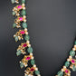 Jadau Kundan Lotus Emerald Beads and Pearls Short Necklace - 