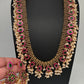 Jadau Kundan Potta Stones Long  Guttapusalu Rice Pearls Matte Antique Necklace - 