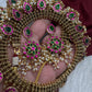 Jadau Kundan Potta Stones Long  Guttapusalu Rice Pearls Matte Antique Necklace - 
