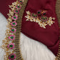 Jadau Kundan Potta Stones Long  Guttapusalu Rice Pearls Matte Antique Necklace - 