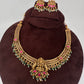 Jadau Kundan Nakshi Goddess Lakshmi Short Necklace - 