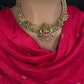 Jadau Kundan Nakshi Goddess Lakshmi Short Necklace - 