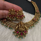 Jadau Kundan Nakshi Goddess Lakshmi Short Necklace - 