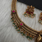 Jadau Kundan Nakshi Goddess Lakshmi Short Necklace - 