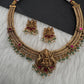Jadau Kundan Nakshi Goddess Lakshmi Short Necklace - 
