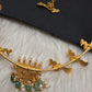 Jadau Kundan Floral Peacock Hasli Short Necklace - 