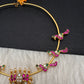 Jadau Kundan Floral Peacock Hasli Short Necklace - 