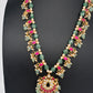 Jadau Kundan Emerald Beads and Pearls Short Necklace - 
