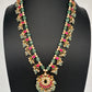 Jadau Kundan Emerald Beads and Pearls Short Necklace - 