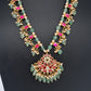 Jadau Kundan Floral Emerald Beads and Pearls Short Necklace - 