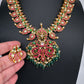 Jadau Kundan Mango Short Necklace with Stud Earrings - 