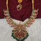 Jadau Kundan Mango Short Necklace with Stud Earrings - 